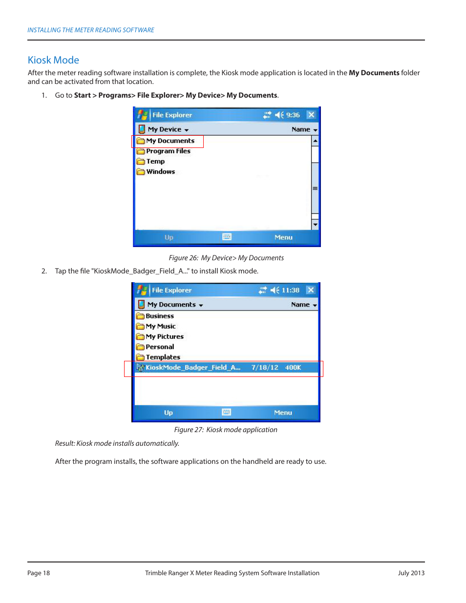 Kiosk mode | Badger Meter ORION AMR/AMI Hardware Solutions for Gas Utilities User Manual | Page 18 / 20