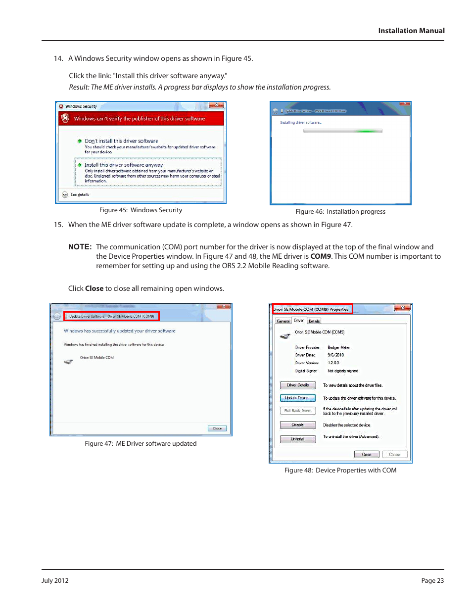 Badger Meter ORION Classic (CE) User Manual | Page 23 / 32