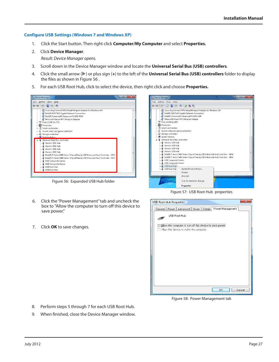 Configure usb settings (windows 7 and windows xp) | Badger Meter ORION Classic (CE) User Manual | Page 27 / 32