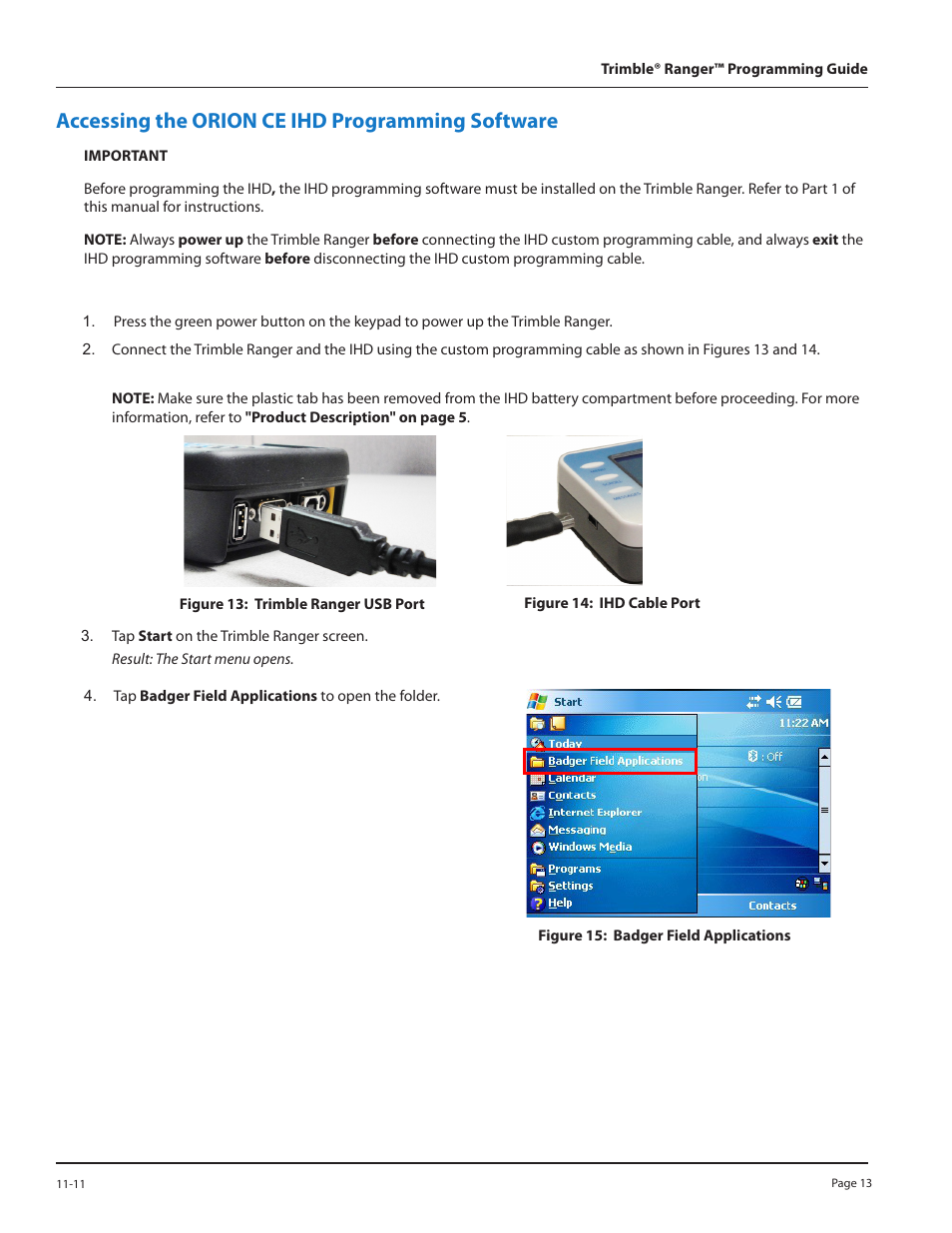 Accessing the orion ce ihd programming software | Badger Meter ORION Classic (CE) User Manual | Page 13 / 28