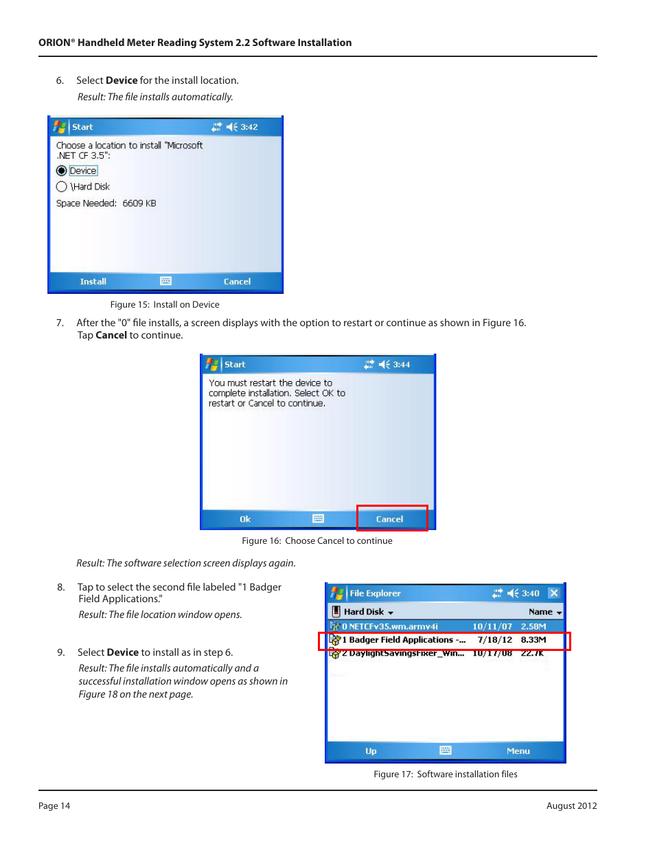 Badger Meter ORION Classic (CE) User Manual | Page 14 / 20