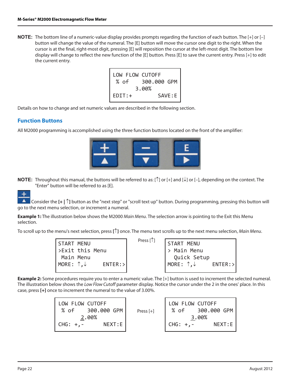 Function buttons | Badger Meter M-Series M2000 User Manual | Page 22 / 60