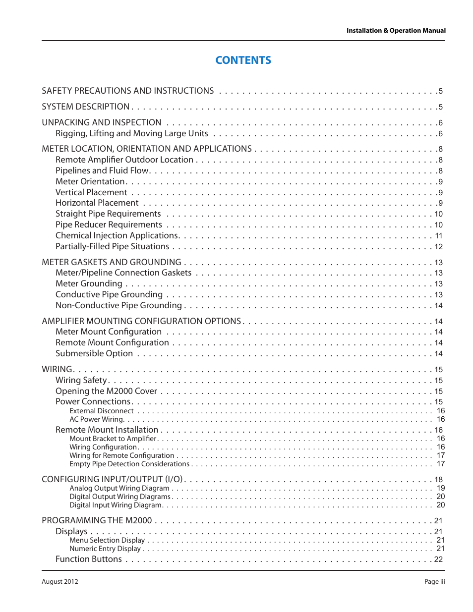 Badger Meter M-Series M2000 User Manual | Page 3 / 60