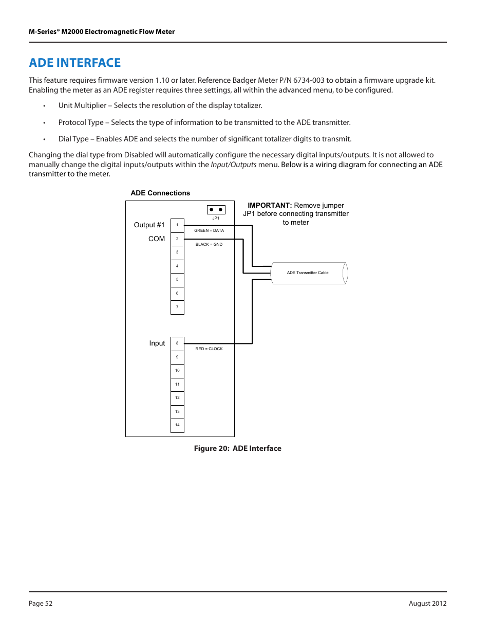 Ade interface, Figure 20: ade interface | Badger Meter M-Series M2000 User Manual | Page 52 / 60