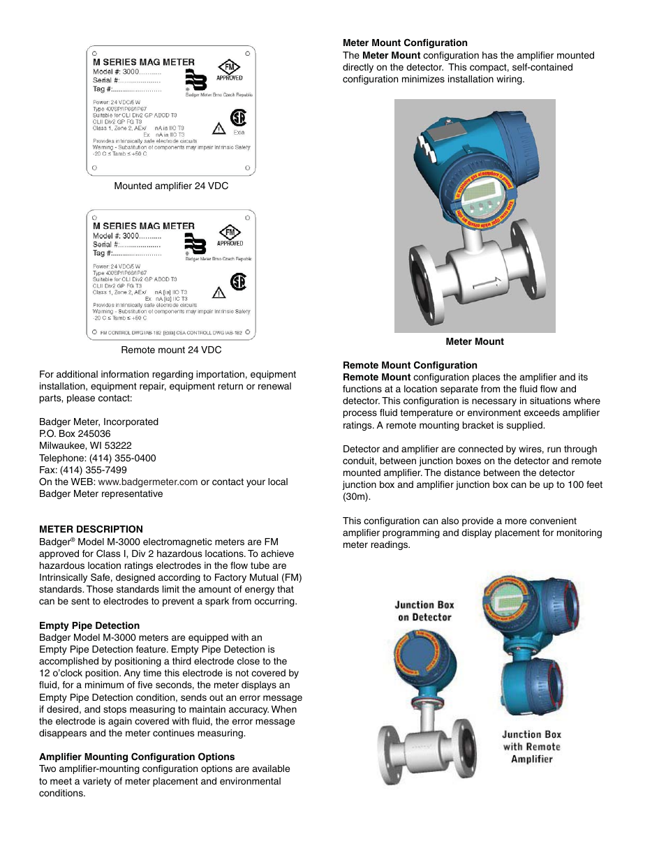 Badger Meter M-Series M3000 User Manual | Page 6 / 40