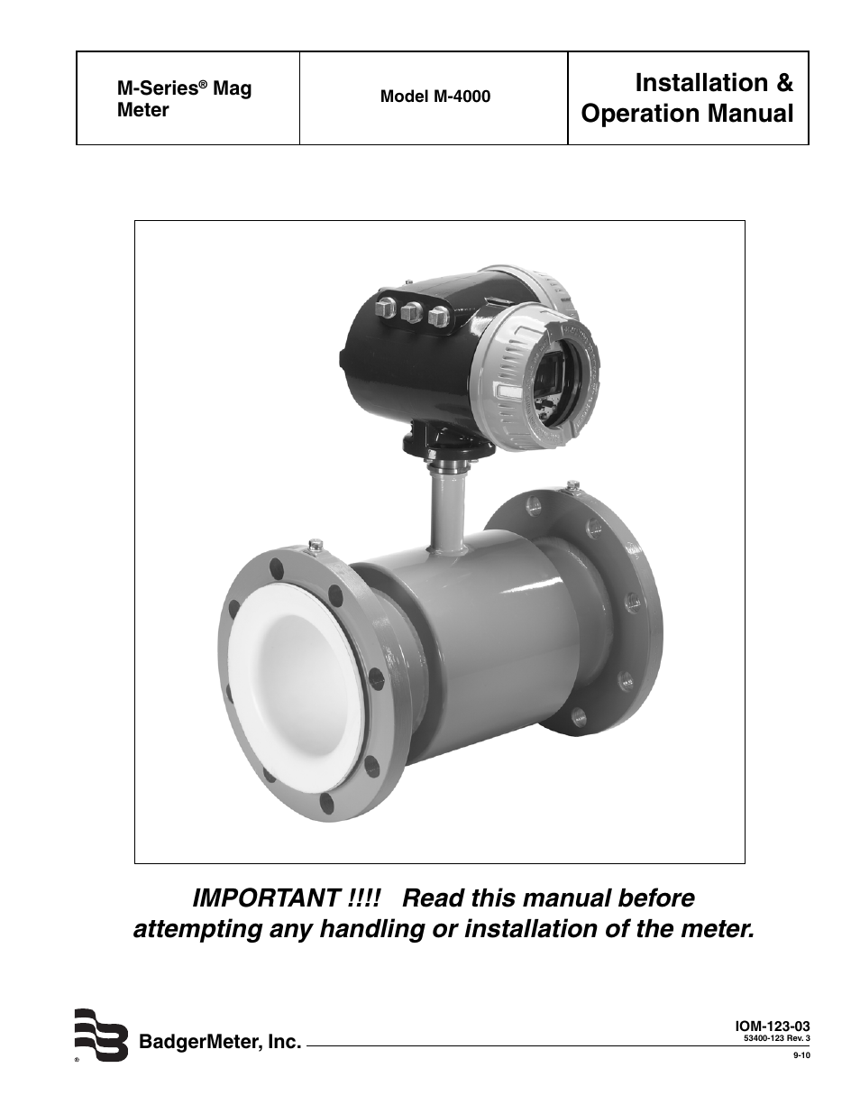 Badger Meter M-Series M4000 User Manual | 36 pages