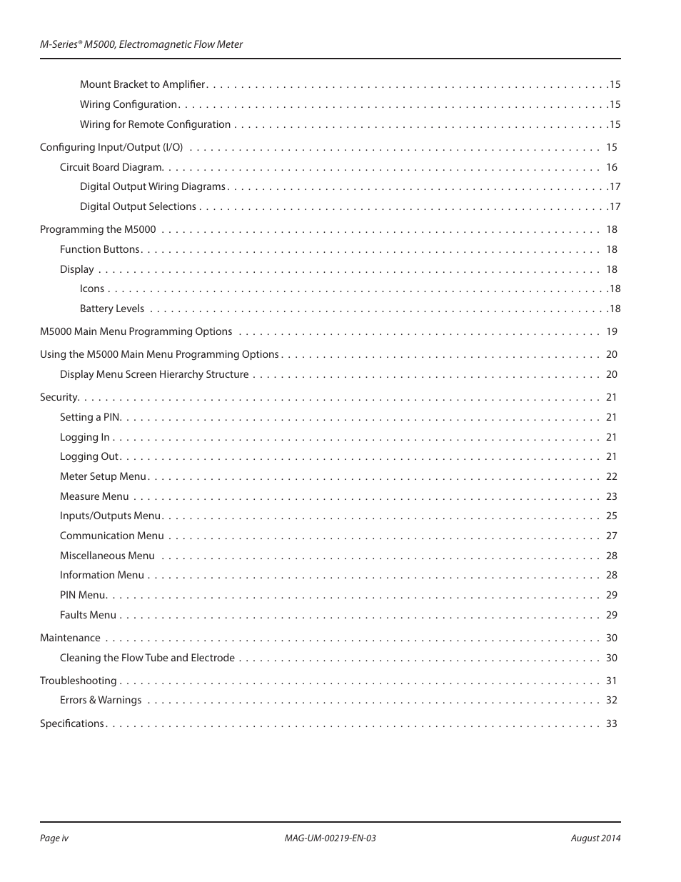 Badger Meter M-Series M5000 User Manual | Page 4 / 36