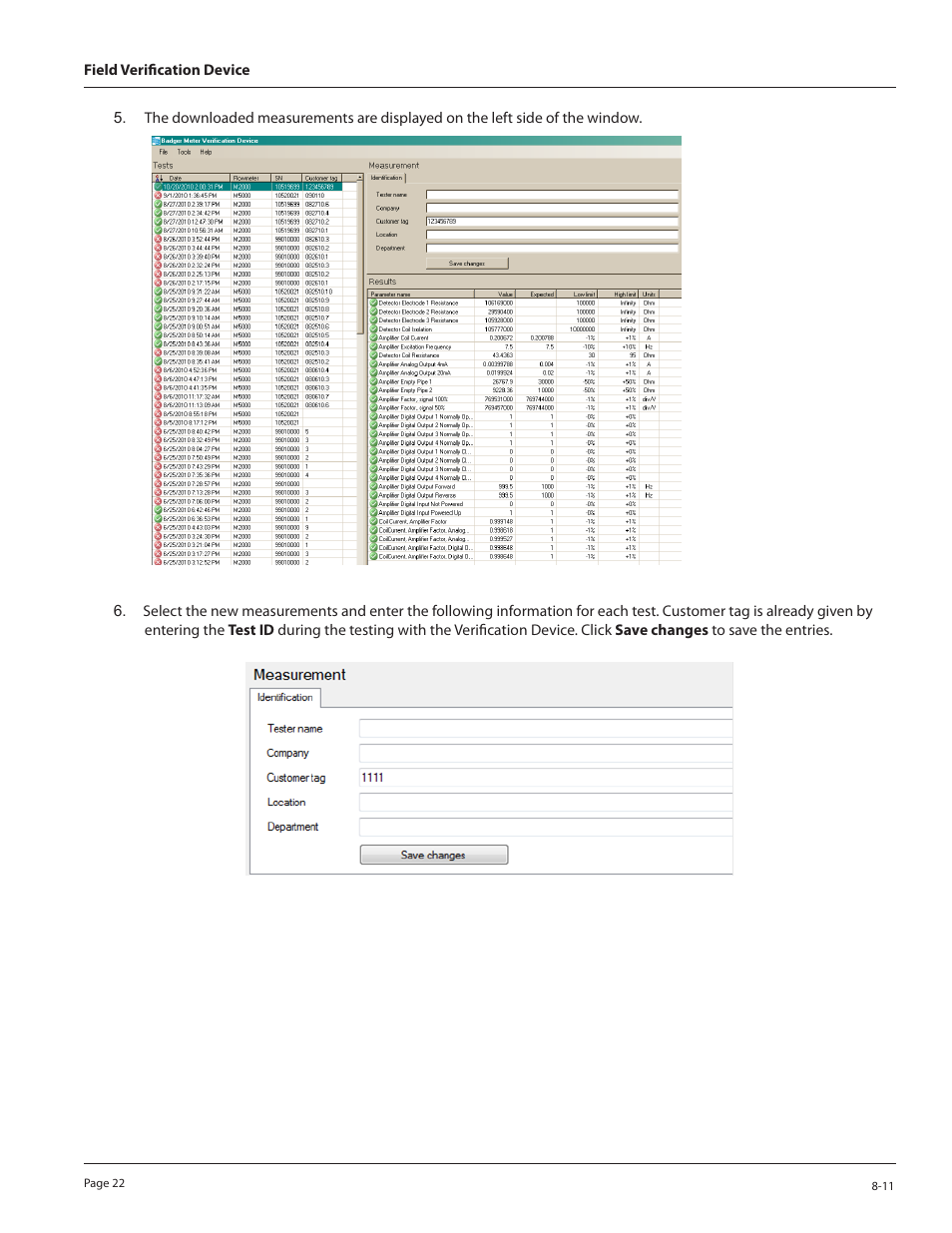Badger Meter M-Series Field Verification Device User Manual | Page 22 / 24