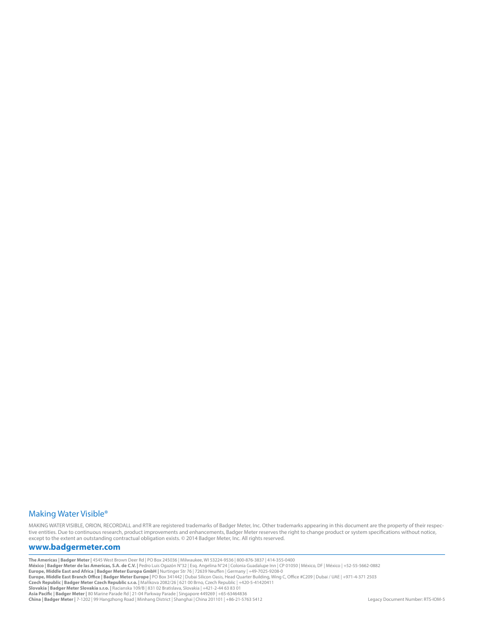 Making water visible | Badger Meter Water Conditioning User Manual | Page 20 / 20
