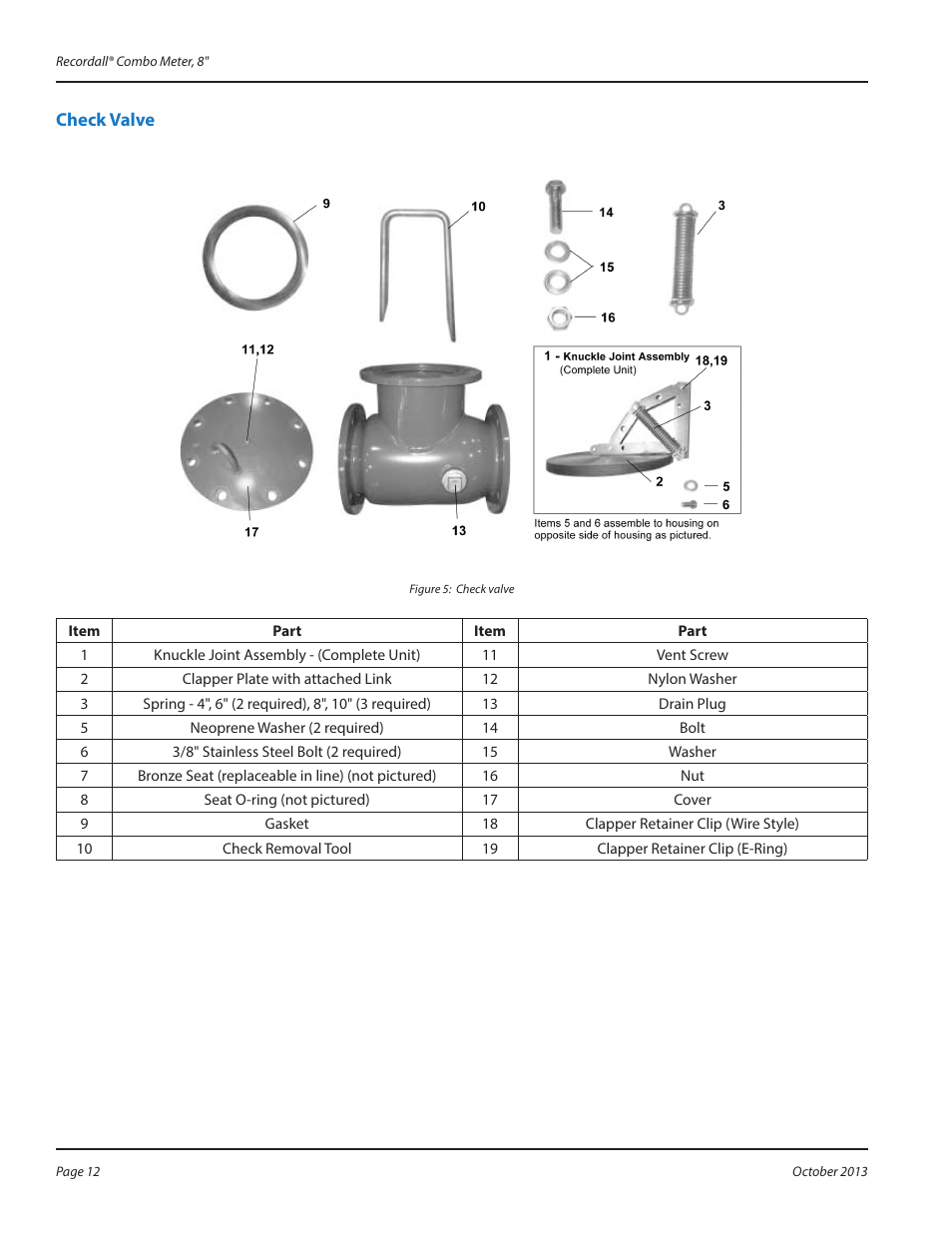 Check valve, Figure 5 | Badger Meter Recordall Compound Series Meters User Manual | Page 12 / 16