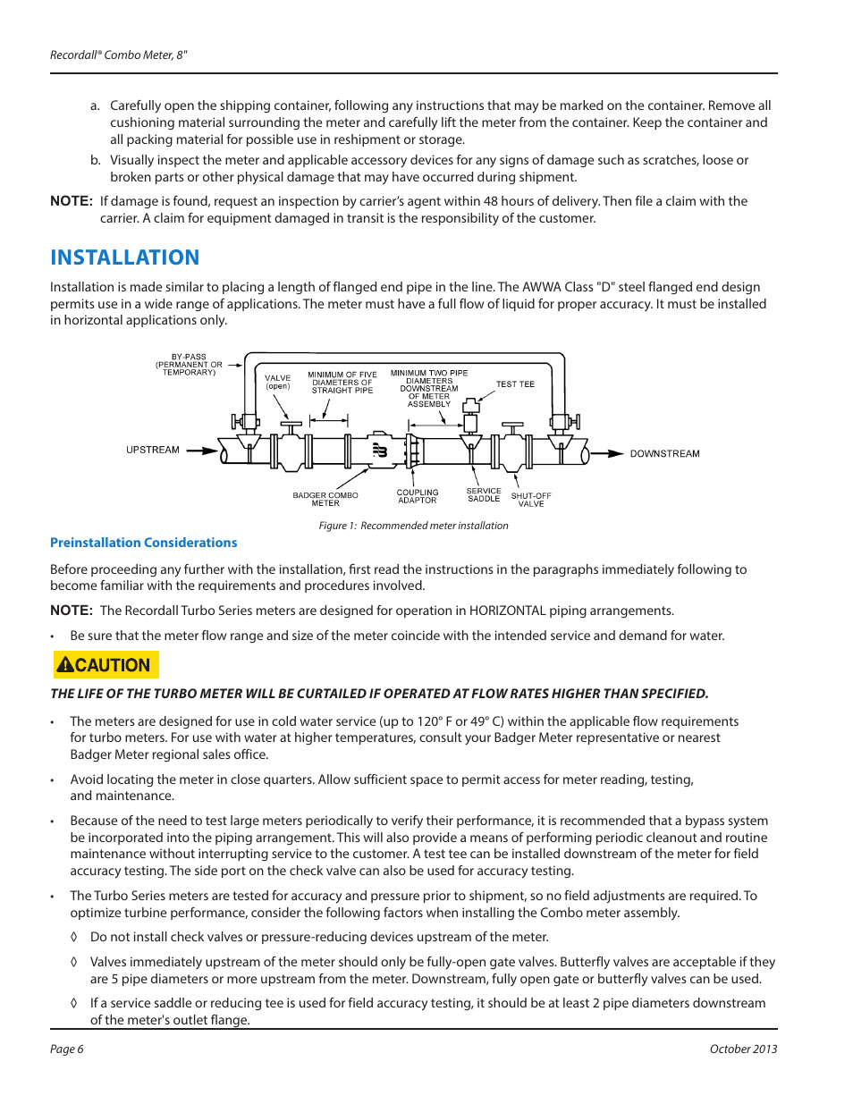 Installation | Badger Meter Recordall Compound Series Meters User Manual | Page 6 / 16