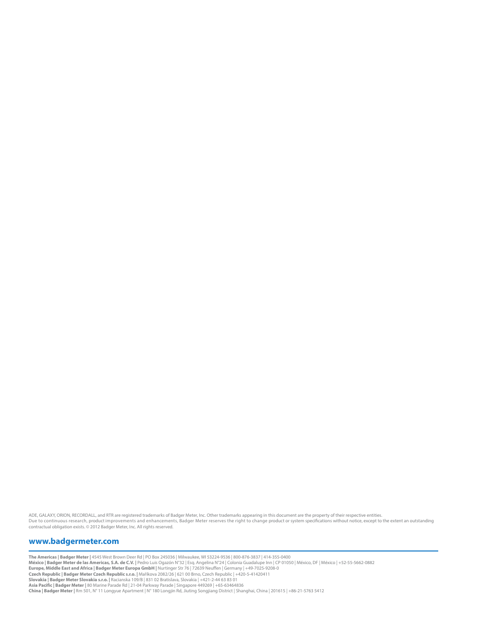 Badger Meter High Resolution LCD Encoders (HR-E LCD) User Manual | Page 24 / 24