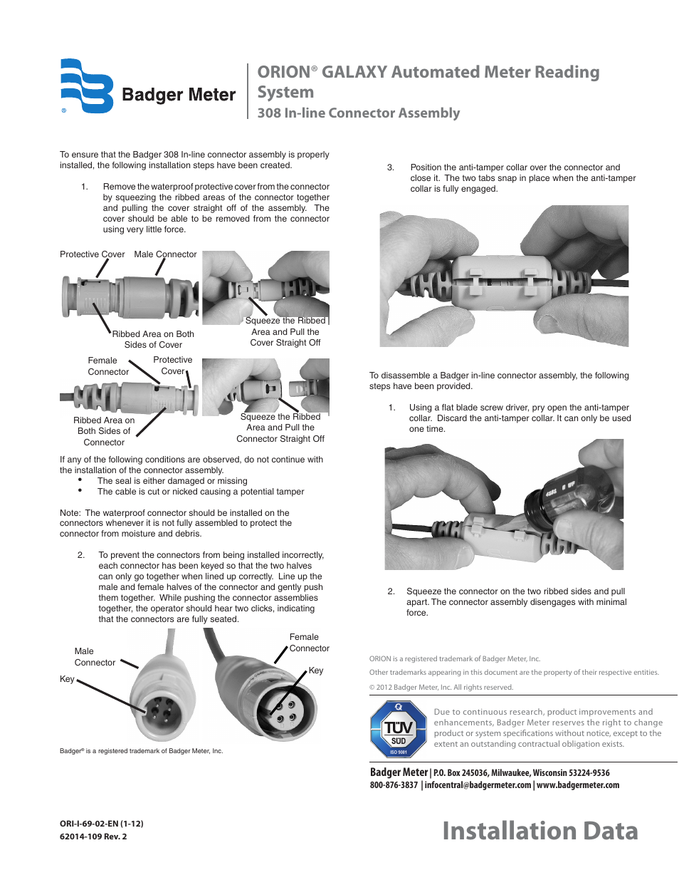 Badger Meter ORION GALAXY Automated Meter Reading System User Manual | 1 page