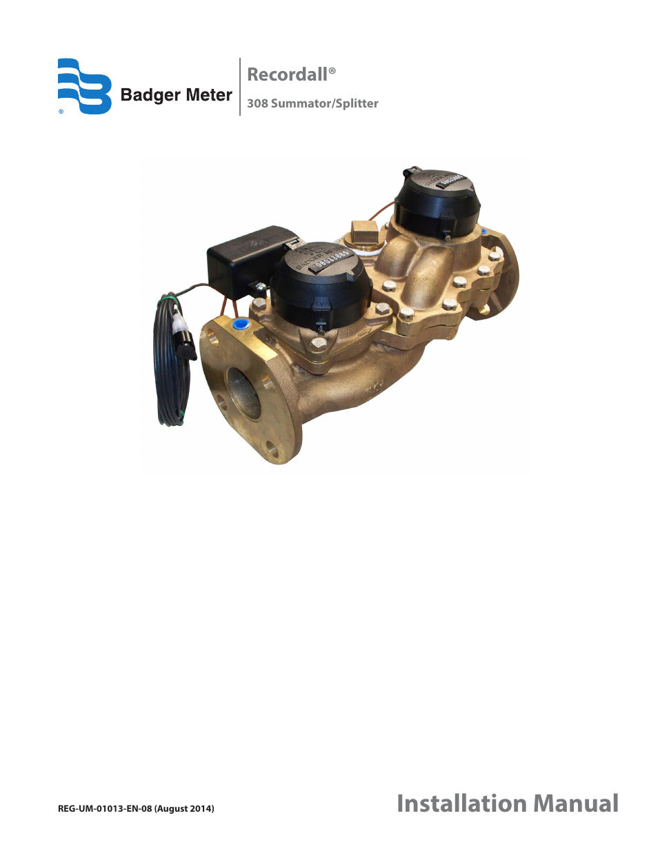 Badger Meter Recordall Transmitter Register (RTR) User Manual | 8 pages