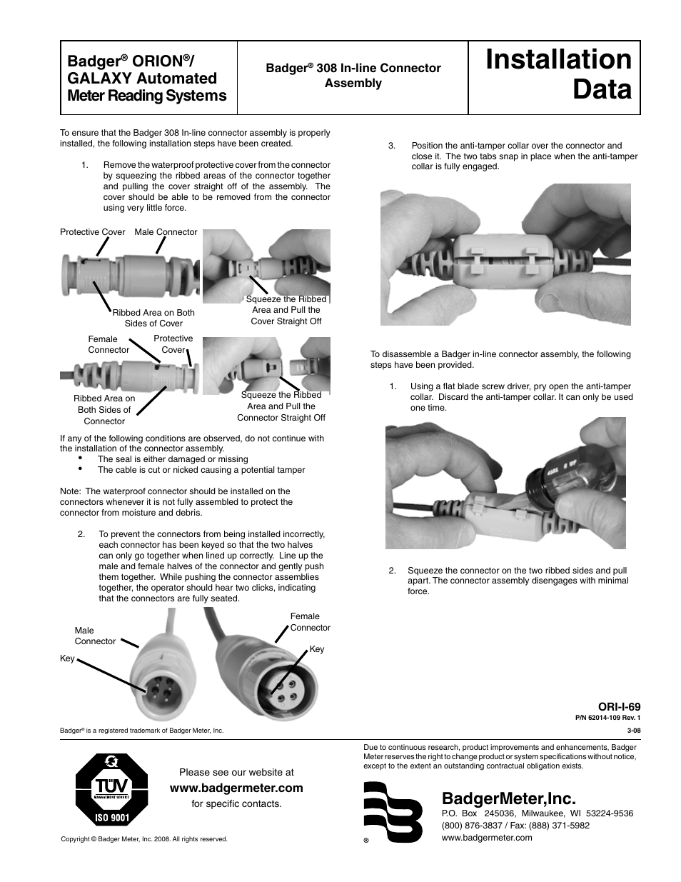 Badger Meter Recordall Transmitter Register (RTR) User Manual | 2 pages