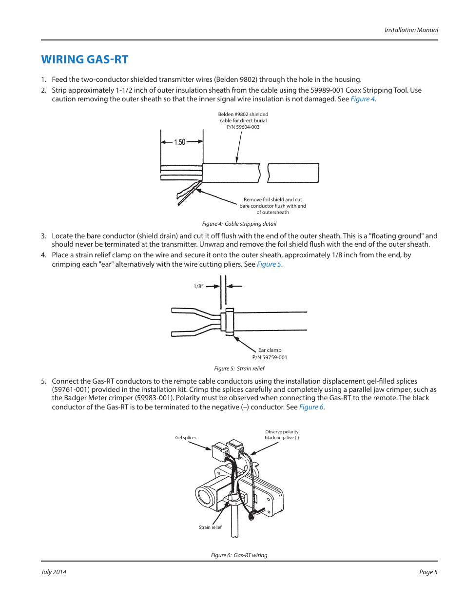 Wiring gas-rt, Wiring gas-rt 5 | Badger Meter Gas Meter Endpoints User Manual | Page 5 / 8