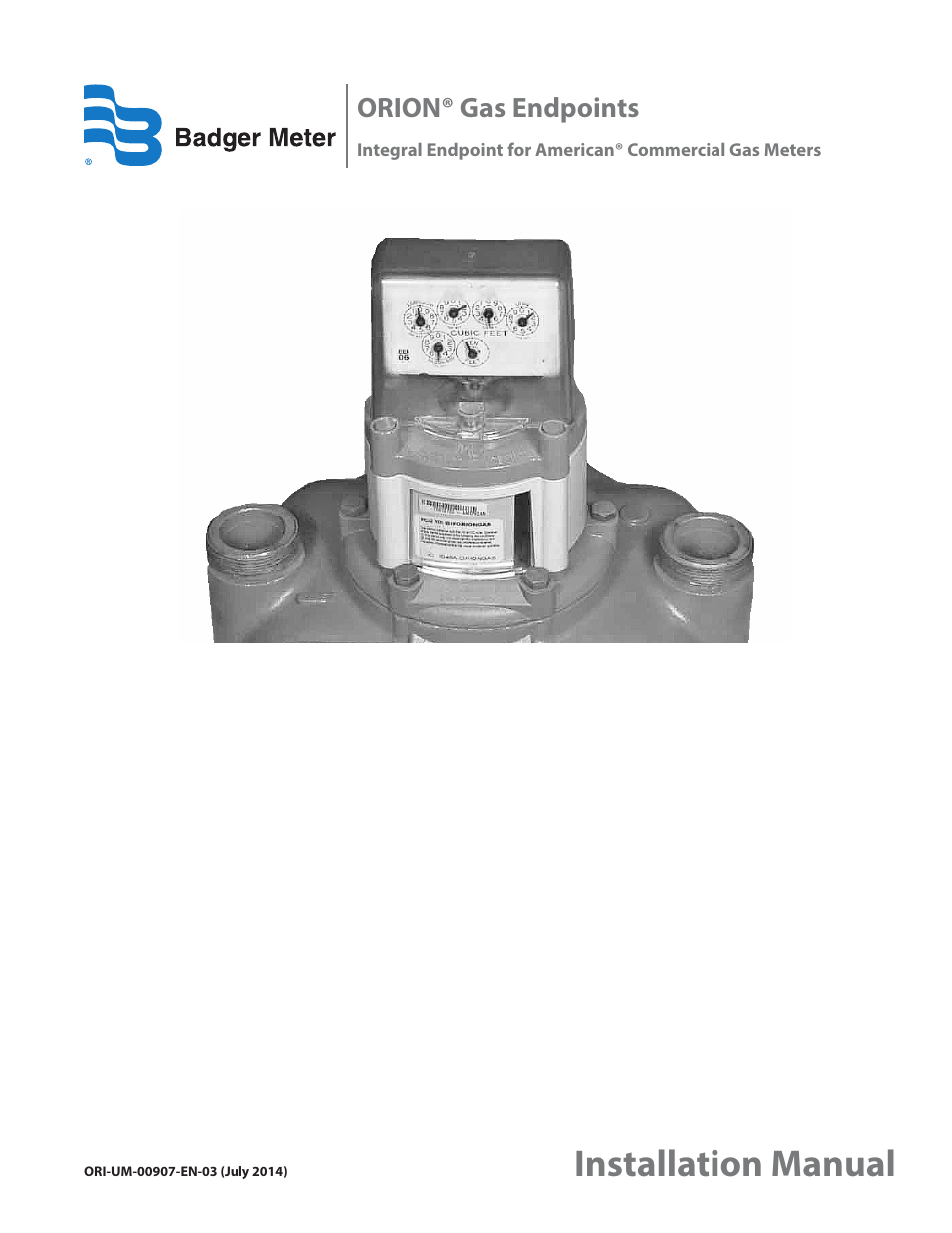 Badger Meter ORION AMR/AMI Hardware Solutions for Gas Utilities User Manual | 20 pages