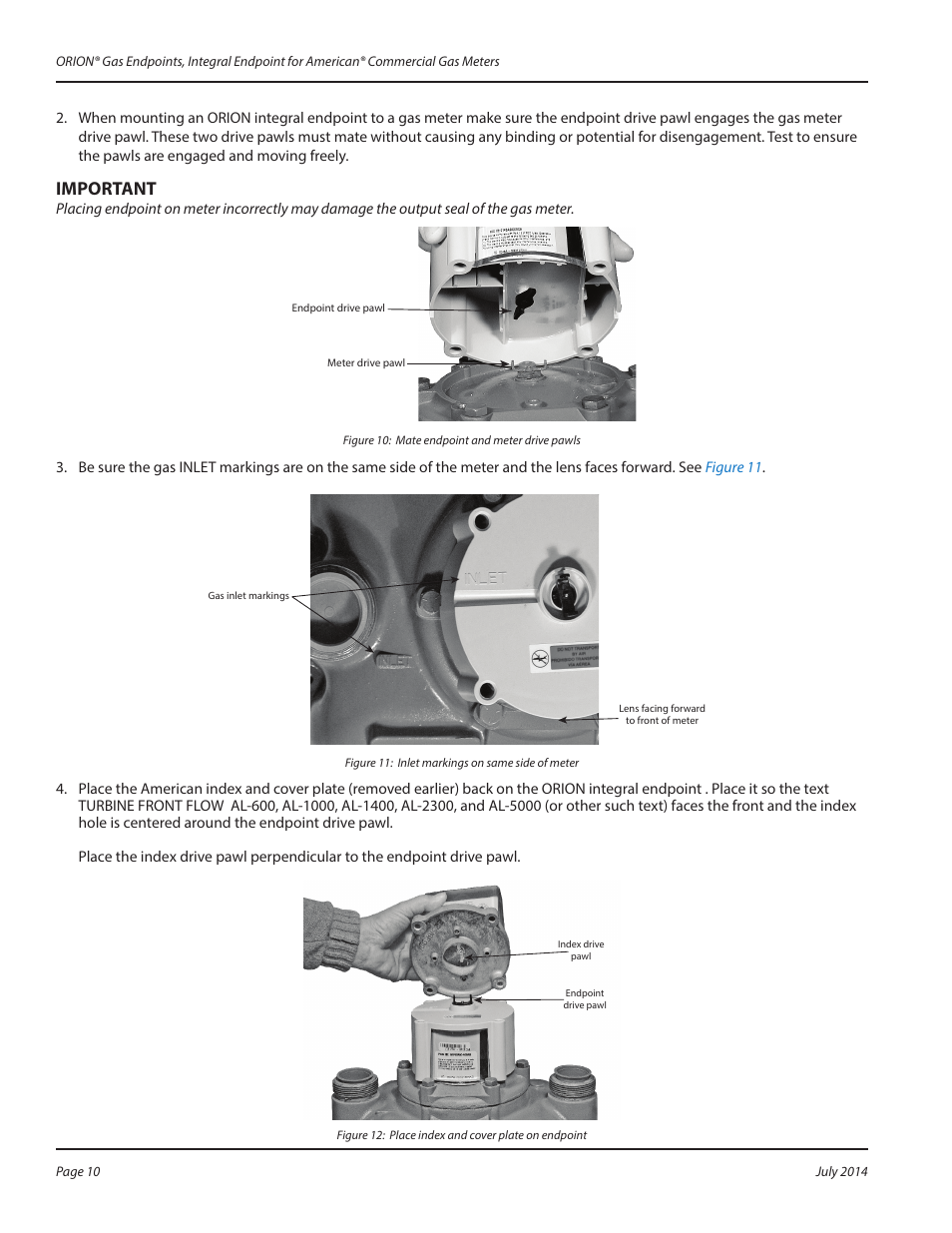 Mportant i | Badger Meter ORION AMR/AMI Hardware Solutions for Gas Utilities User Manual | Page 10 / 20