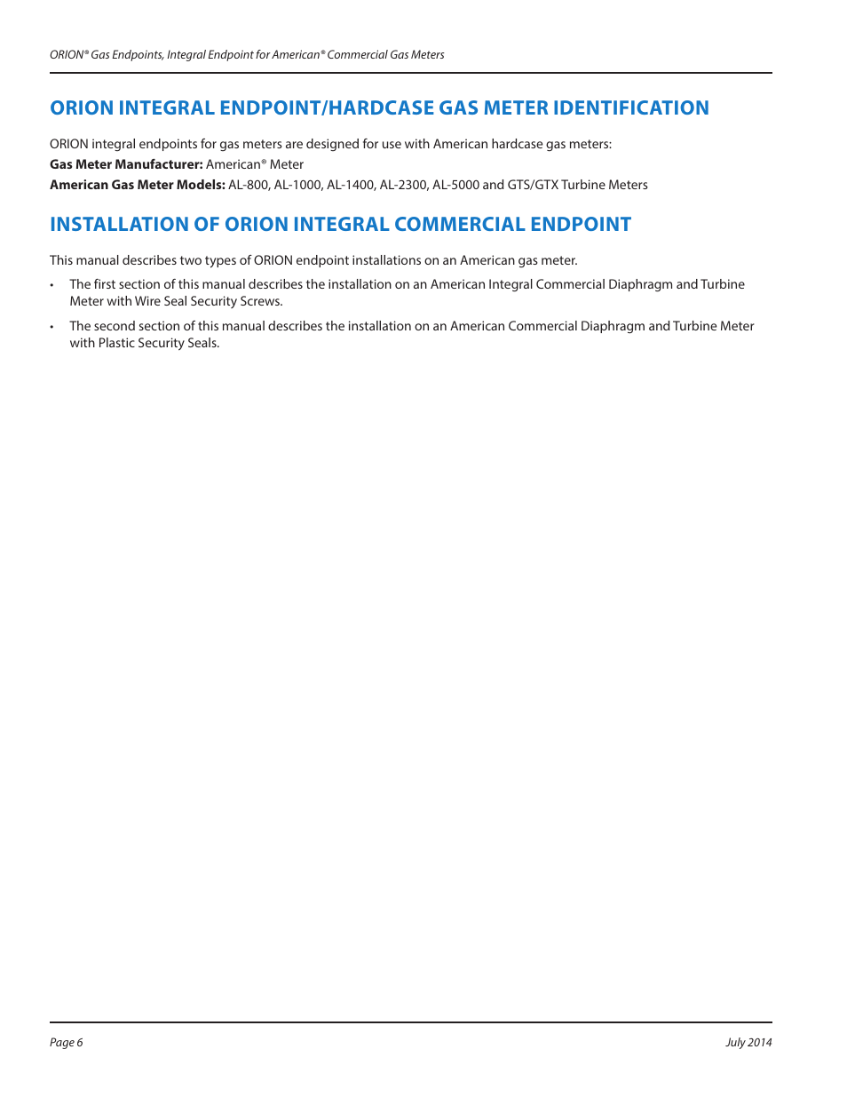 Installation of orion integral commercial endpoint | Badger Meter ORION AMR/AMI Hardware Solutions for Gas Utilities User Manual | Page 6 / 20