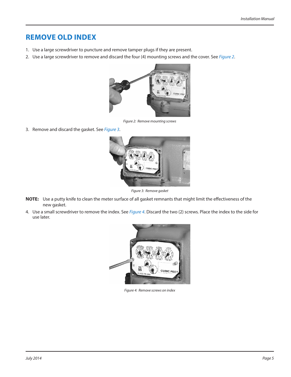 Remove old index, Remove old index 5 | Badger Meter ORION AMR/AMI Hardware Solutions for Gas Utilities User Manual | Page 5 / 12