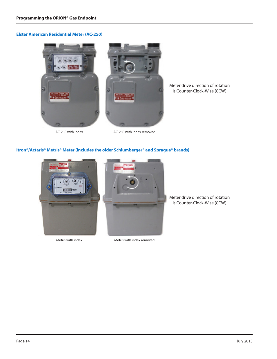 Badger Meter ORION AMR/AMI Hardware Solutions for Gas Utilities User Manual | Page 14 / 36