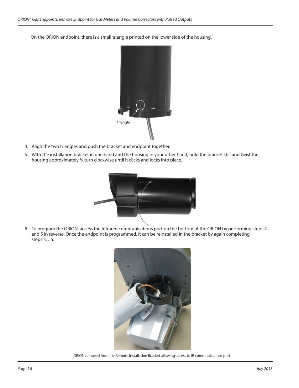 Badger Meter ORION AMR/AMI Hardware Solutions for Gas Utilities User Manual | Page 16 / 24