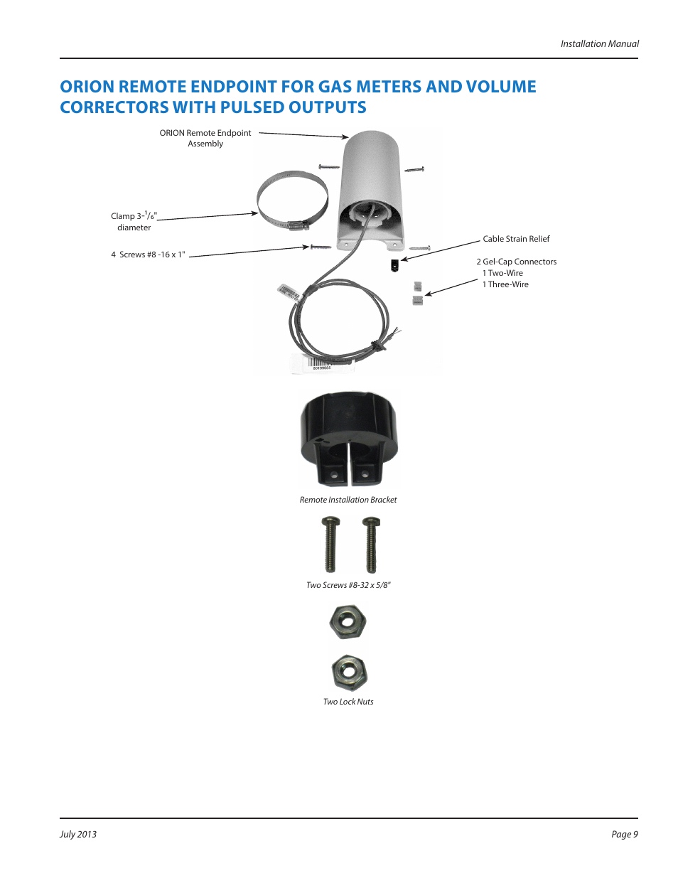 Badger Meter ORION AMR/AMI Hardware Solutions for Gas Utilities User Manual | Page 9 / 24