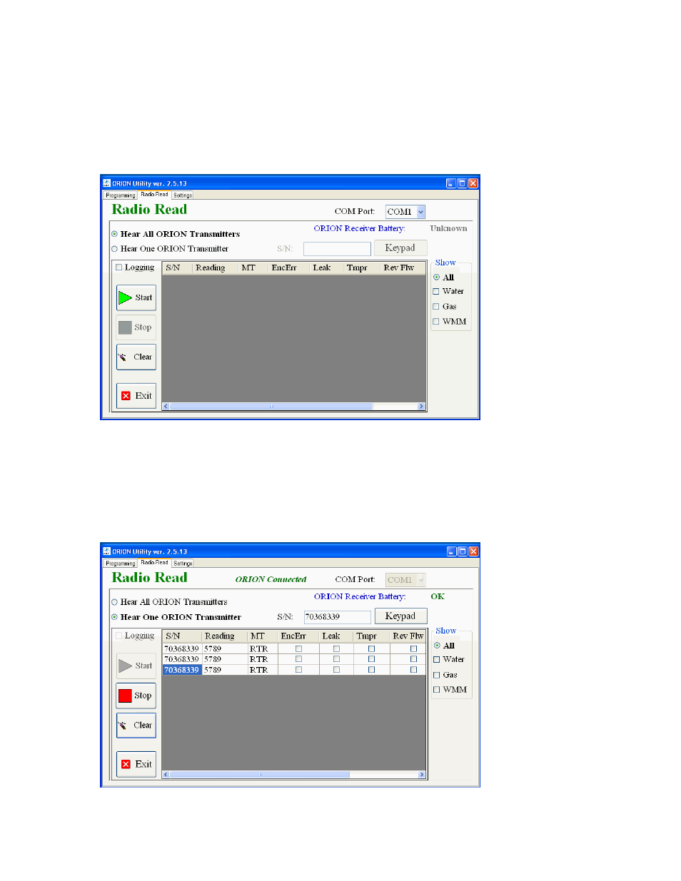 Radio reading | Badger Meter ORION AMR/AMI Hardware Solutions for Gas Utilities User Manual | Page 21 / 30