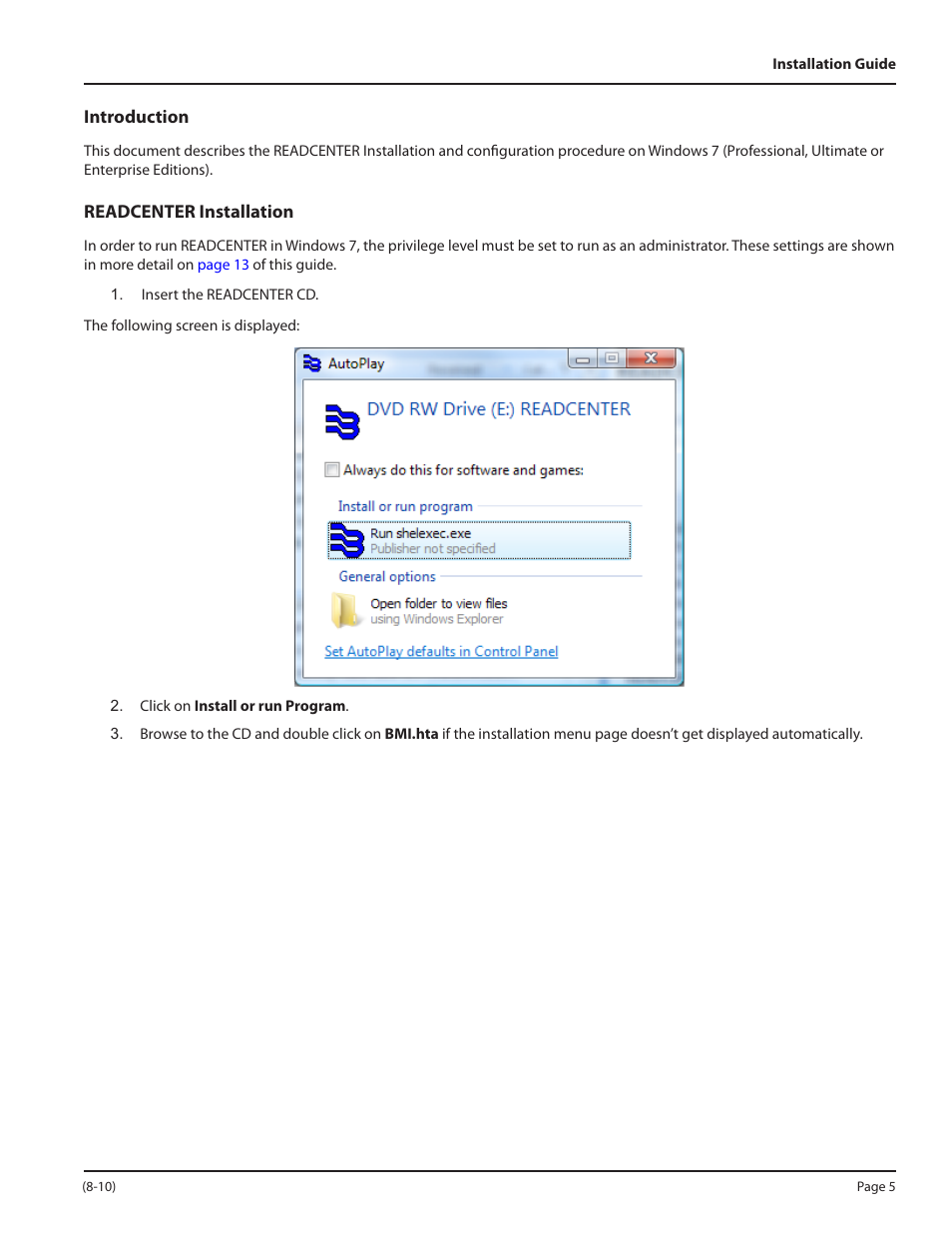 Introduction, Readcenter installation | Badger Meter ReadCenter User Manual | Page 5 / 16