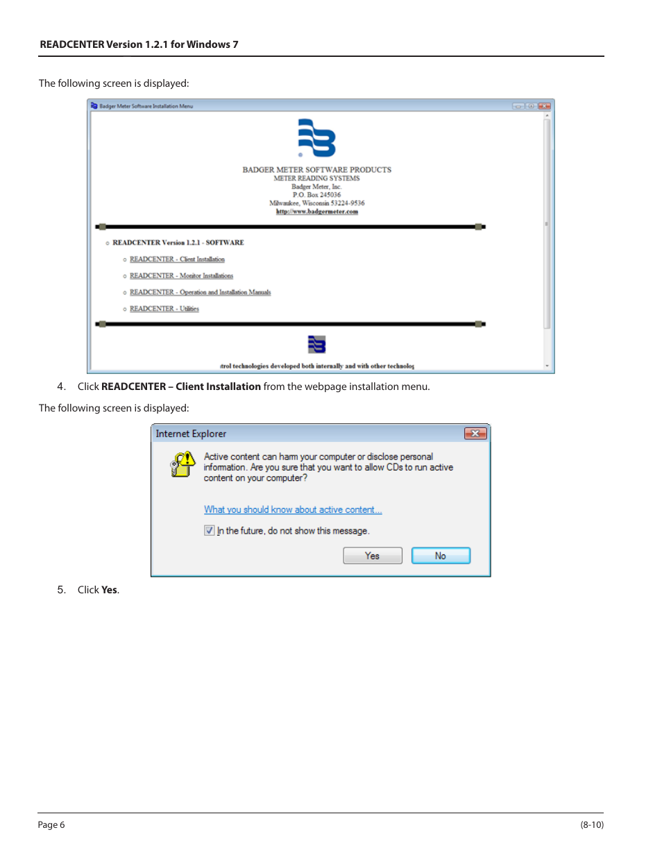 Badger Meter ReadCenter User Manual | Page 6 / 16