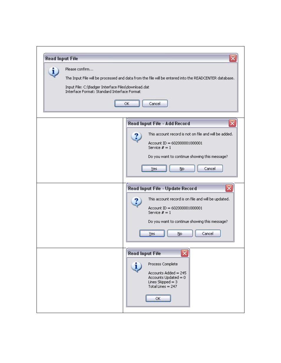 Read input file | Badger Meter ReadCenter User Manual | Page 12 / 72