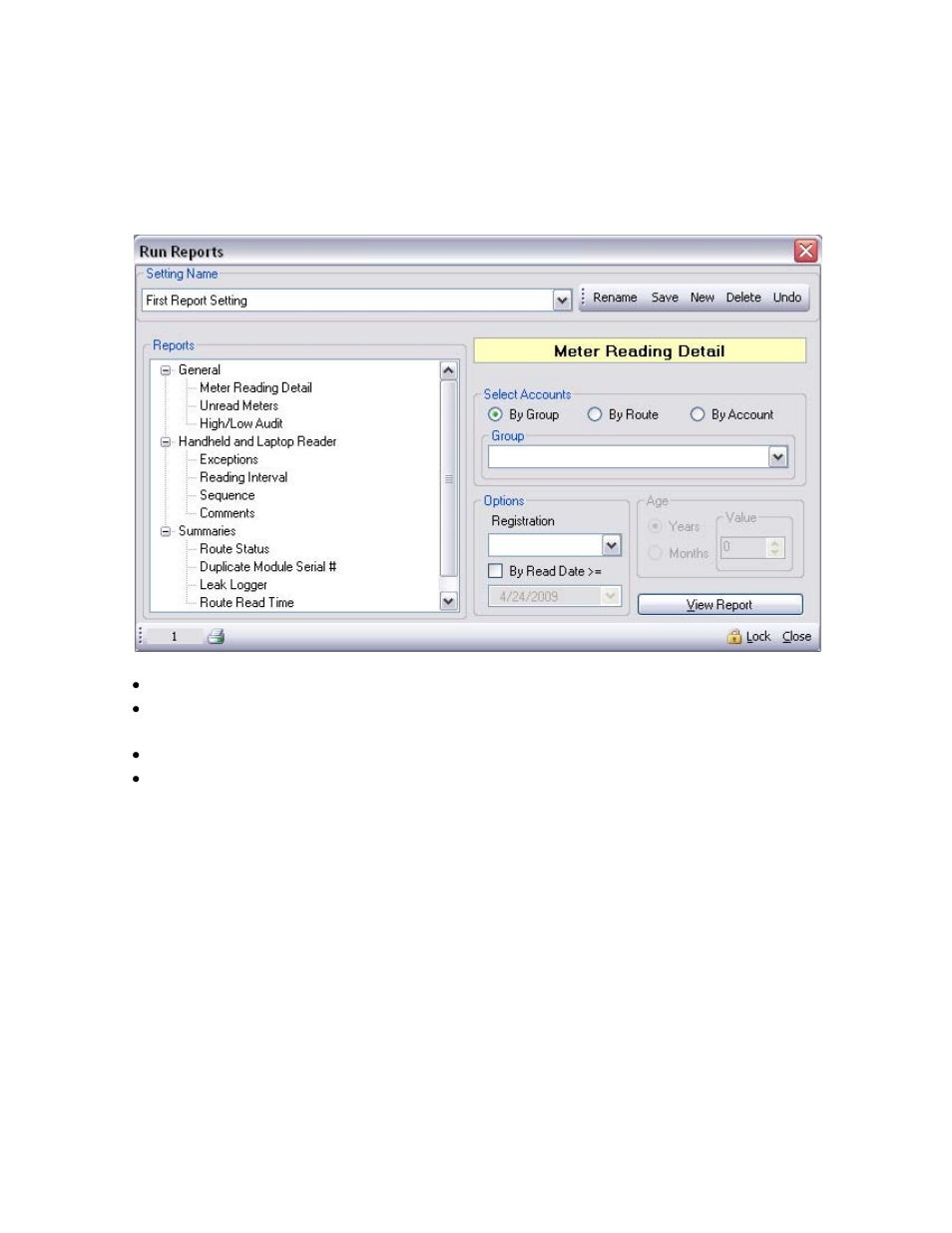 Run reports | Badger Meter ReadCenter User Manual | Page 15 / 72