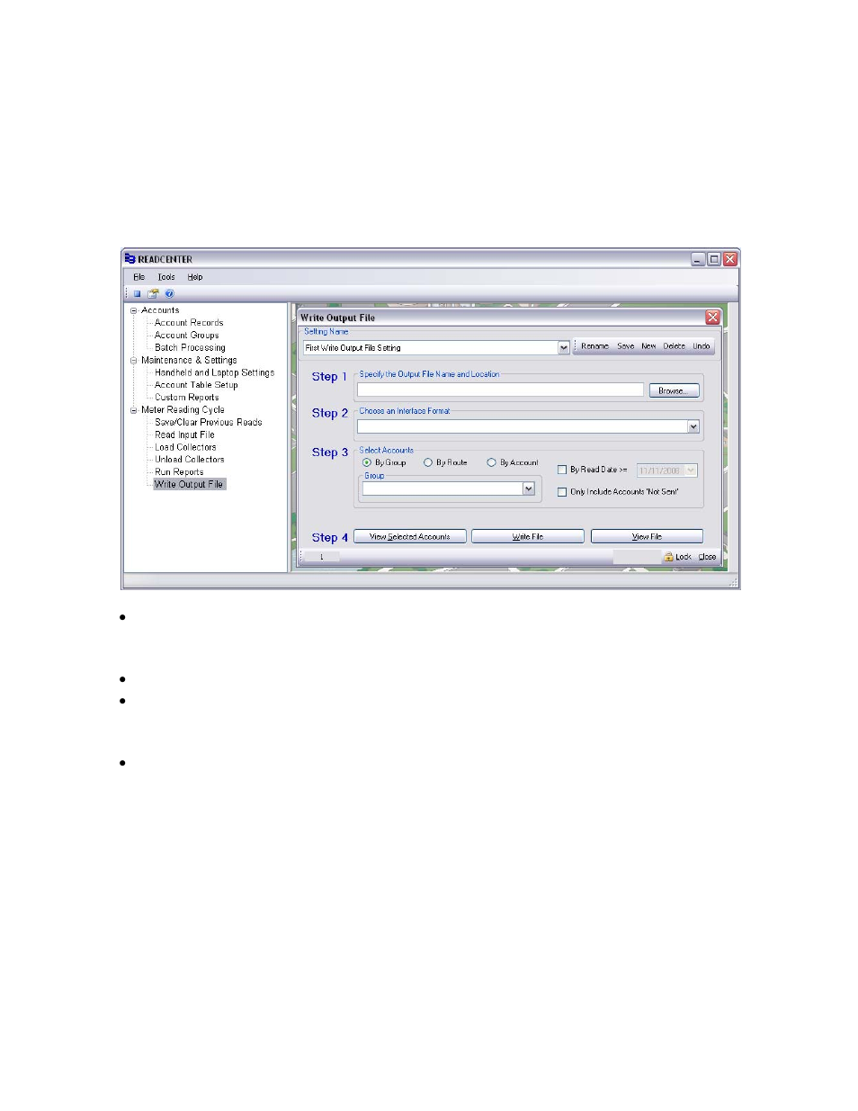 Write output file | Badger Meter ReadCenter User Manual | Page 17 / 72