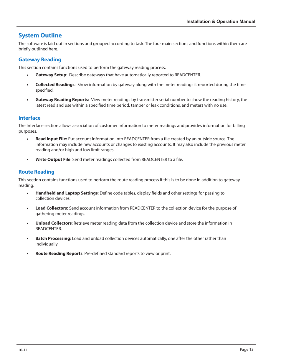 System outline | Badger Meter ReadCenter User Manual | Page 13 / 60