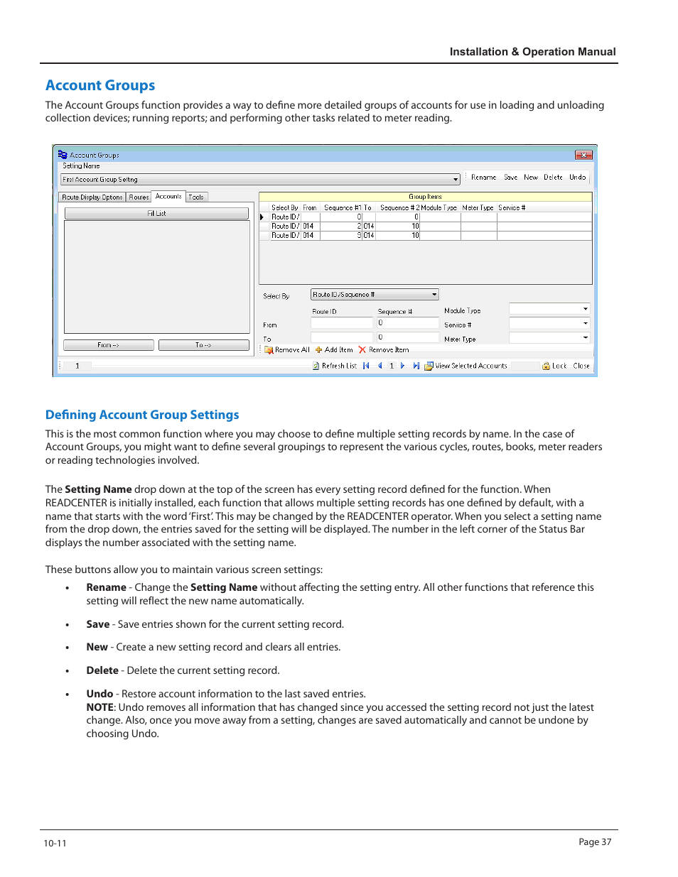 Account groups | Badger Meter ReadCenter User Manual | Page 37 / 60