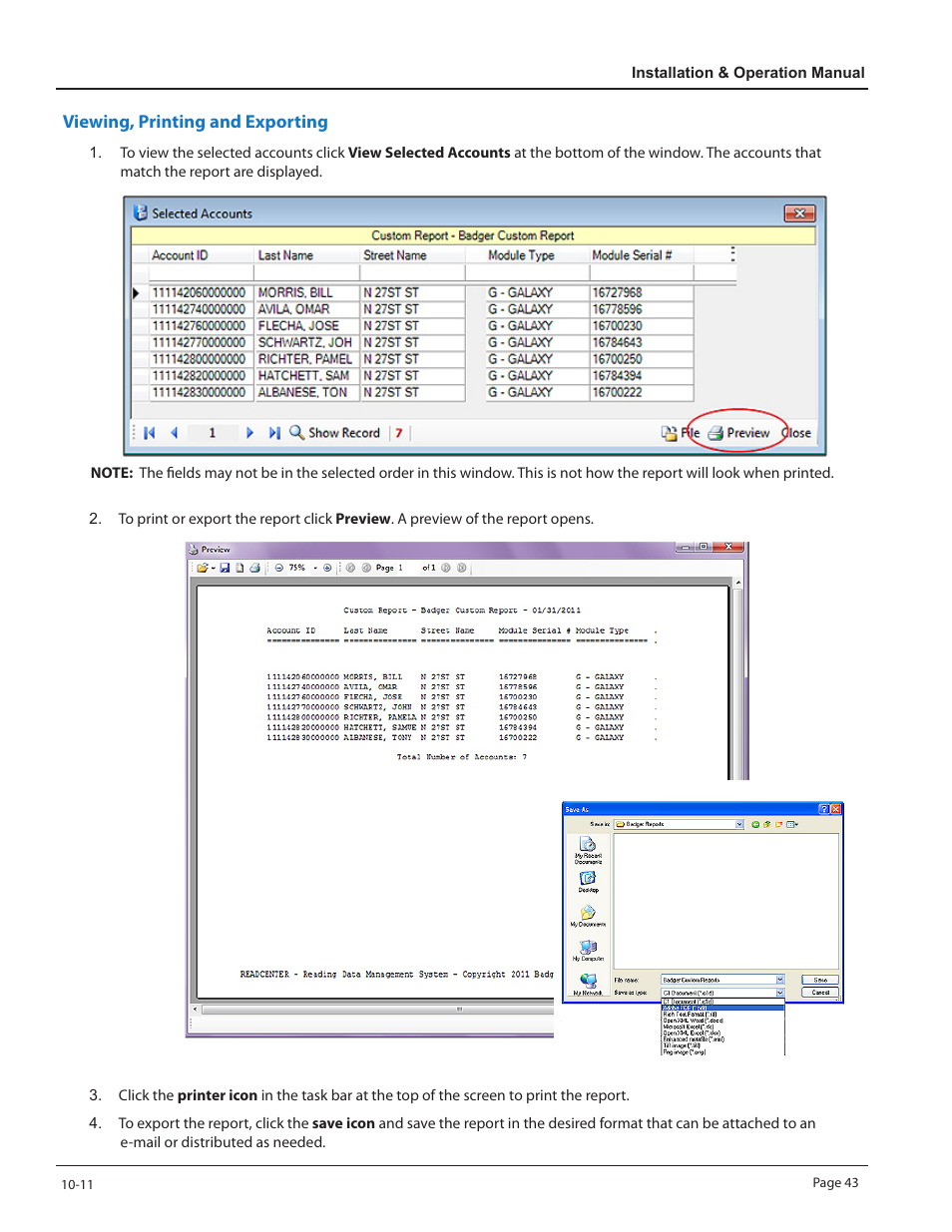 Badger Meter ReadCenter User Manual | Page 43 / 60