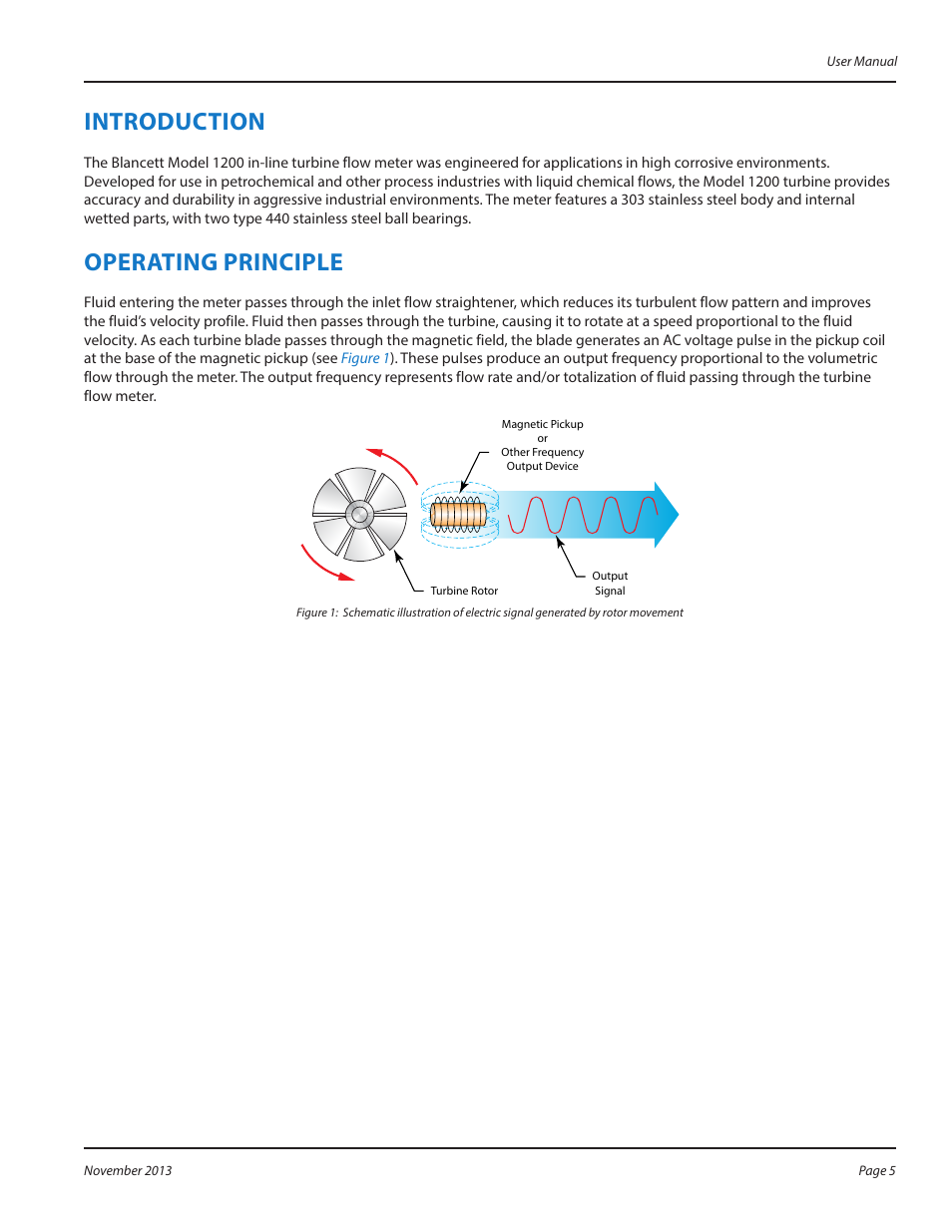 Introduction, Operating principle, Introduction 5 | Operating principle 5 | Badger Meter 1200 User Manual | Page 5 / 12