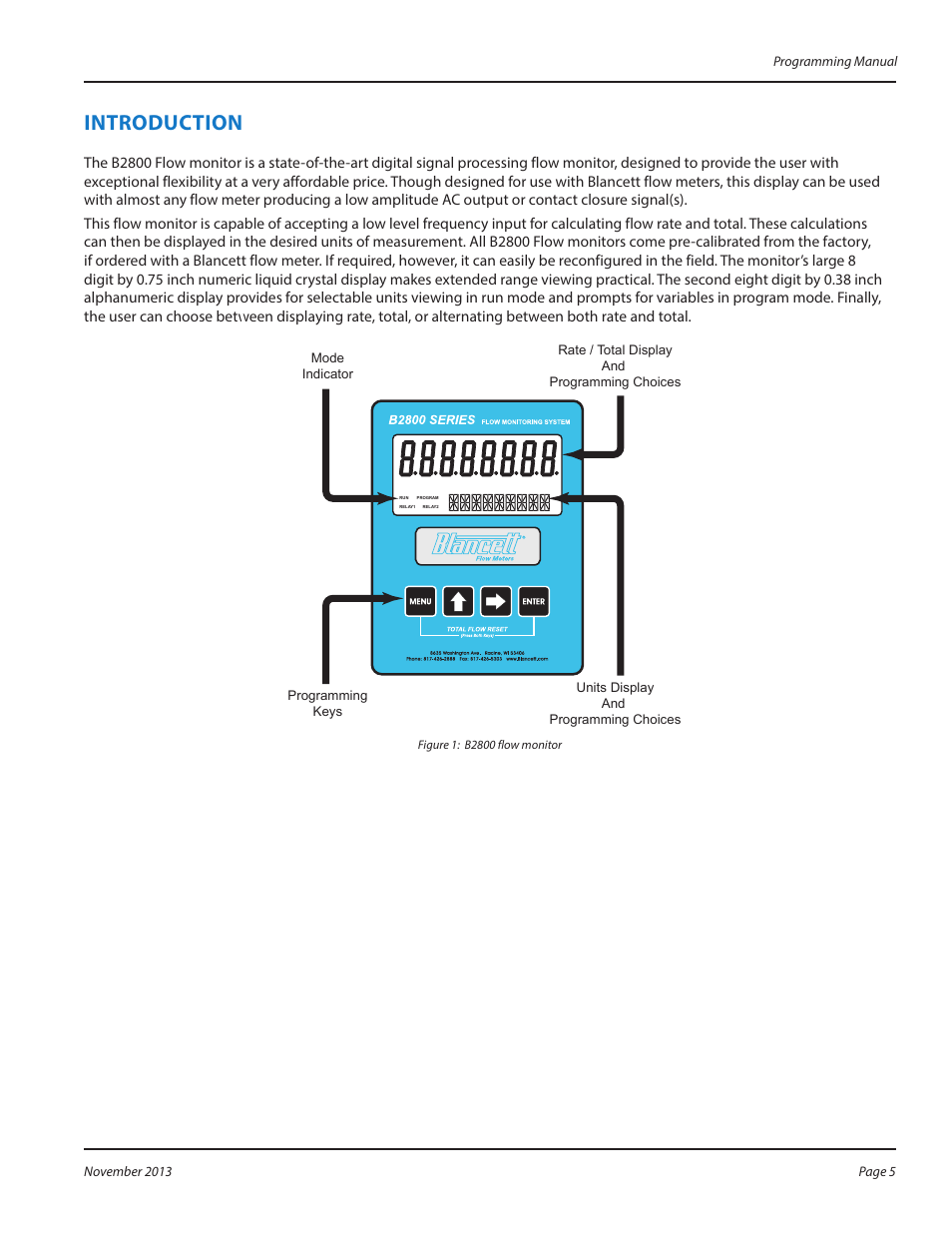 Introduction, Introduction 5 | Badger Meter B2800 User Manual | Page 5 / 16