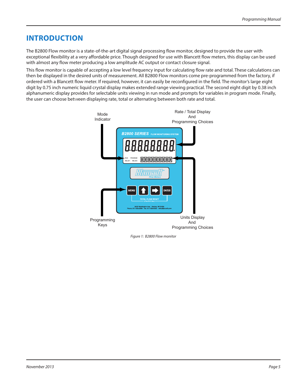 Introduction, Introduction 5 | Badger Meter B2800 User Manual | Page 5 / 24