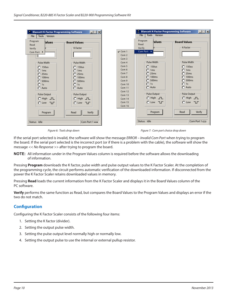 Configuration, Configuration 10 | Badger Meter K-Factor Scaler User Manual | Page 10 / 16