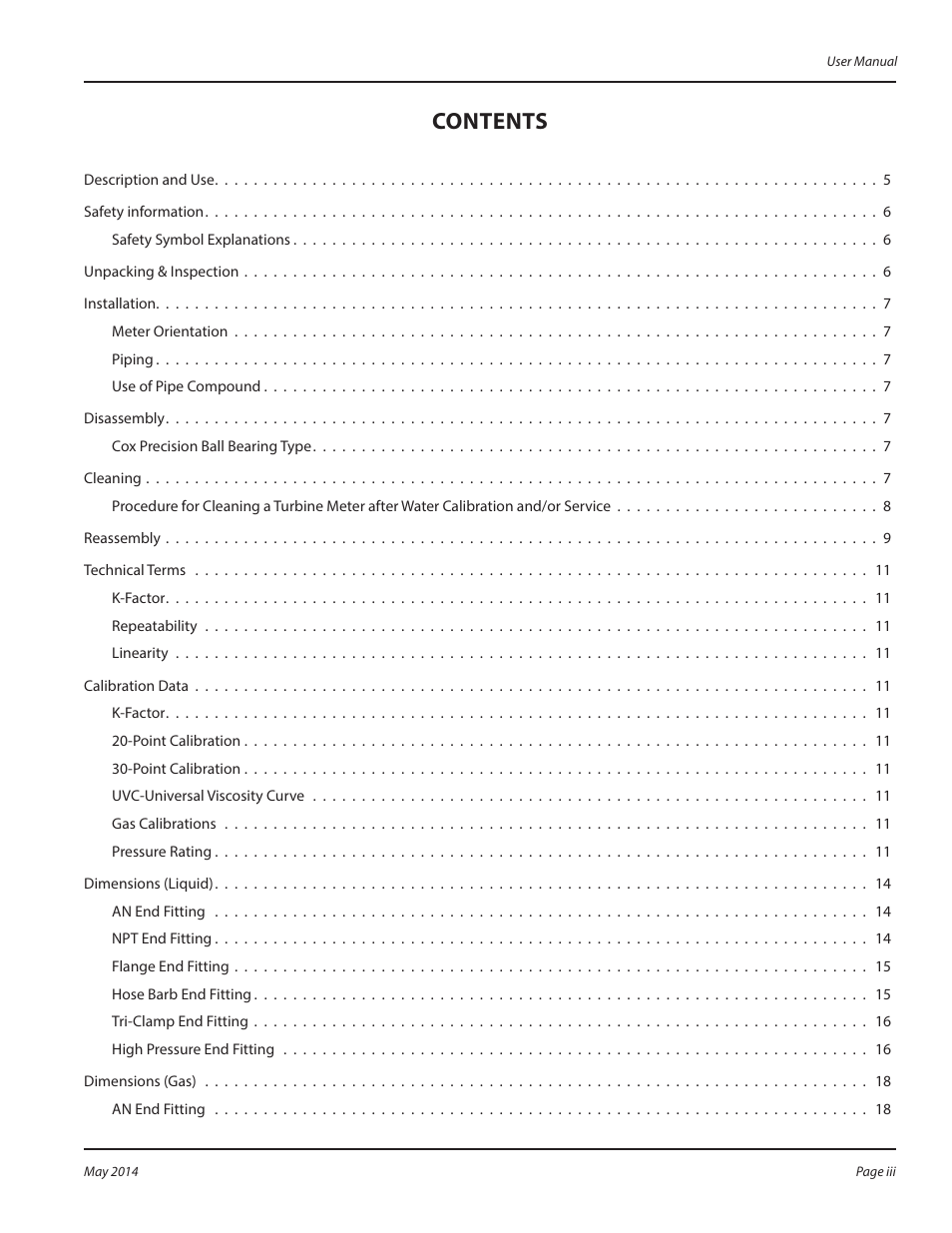 Badger Meter Cox Precision Turbine Meters User Manual | Page 3 / 24