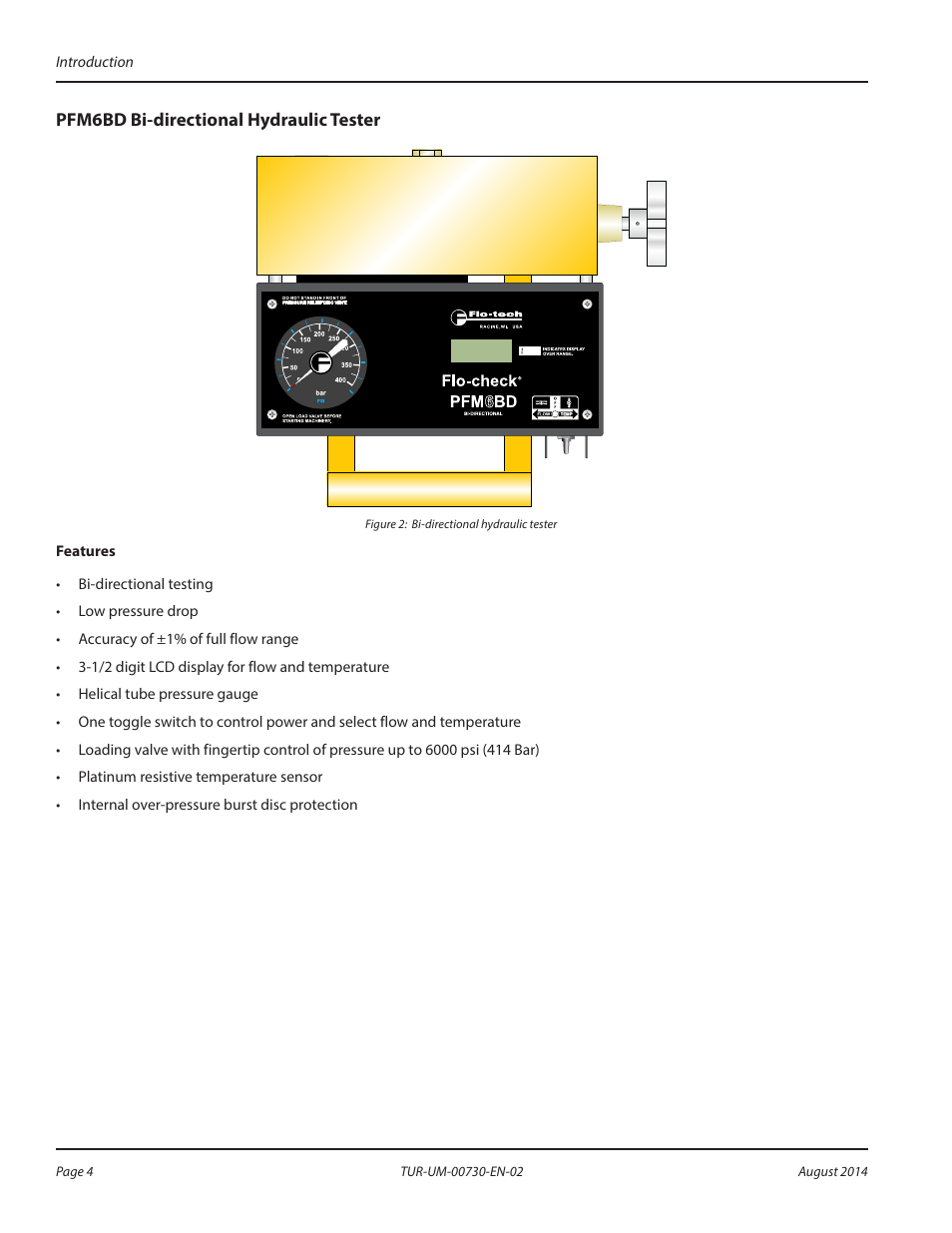 Pfm6bd bi-directional hydraulic tester | Badger Meter Portable Hydraulic Testers User Manual | Page 4 / 20