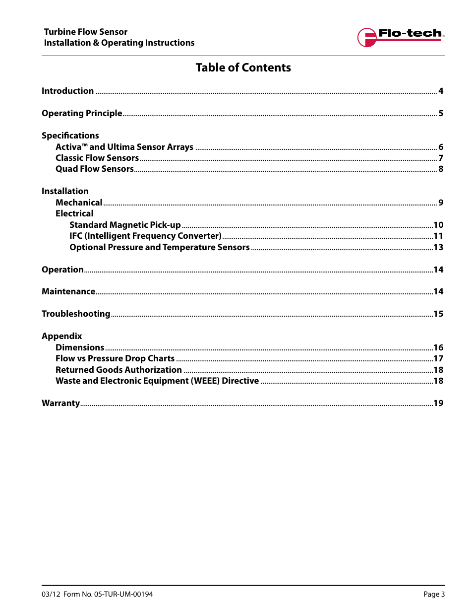 Badger Meter Turbine Flow Meters (Hydraulic Fluids) User Manual | Page 3 / 20