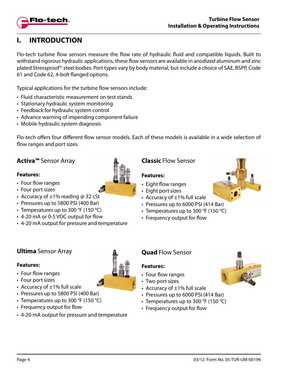 I. introduction | Badger Meter Turbine Flow Meters (Hydraulic Fluids) User Manual | Page 4 / 20