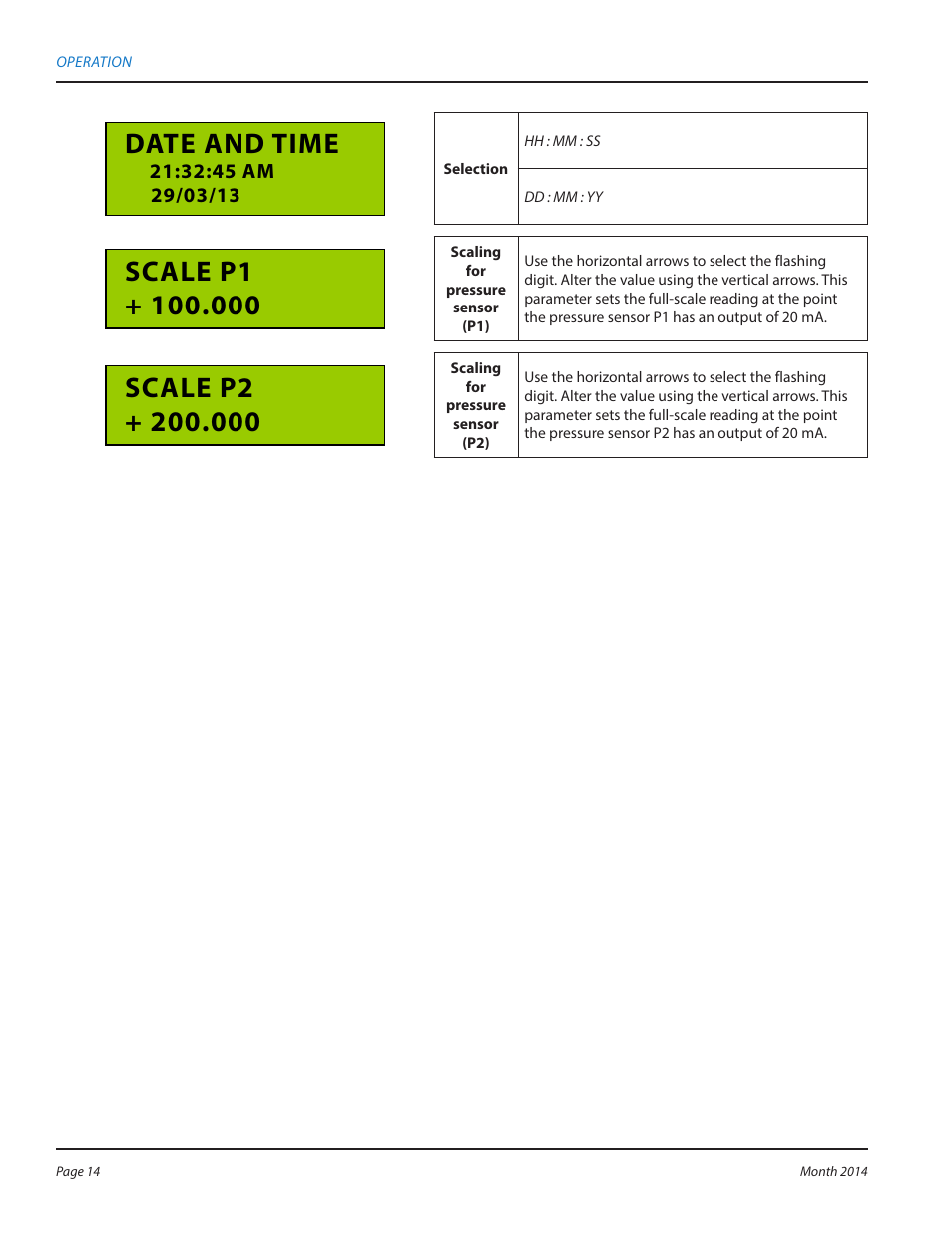 Date and time | Badger Meter MC4000 Diagnostic Test Equipment User Manual | Page 14 / 34