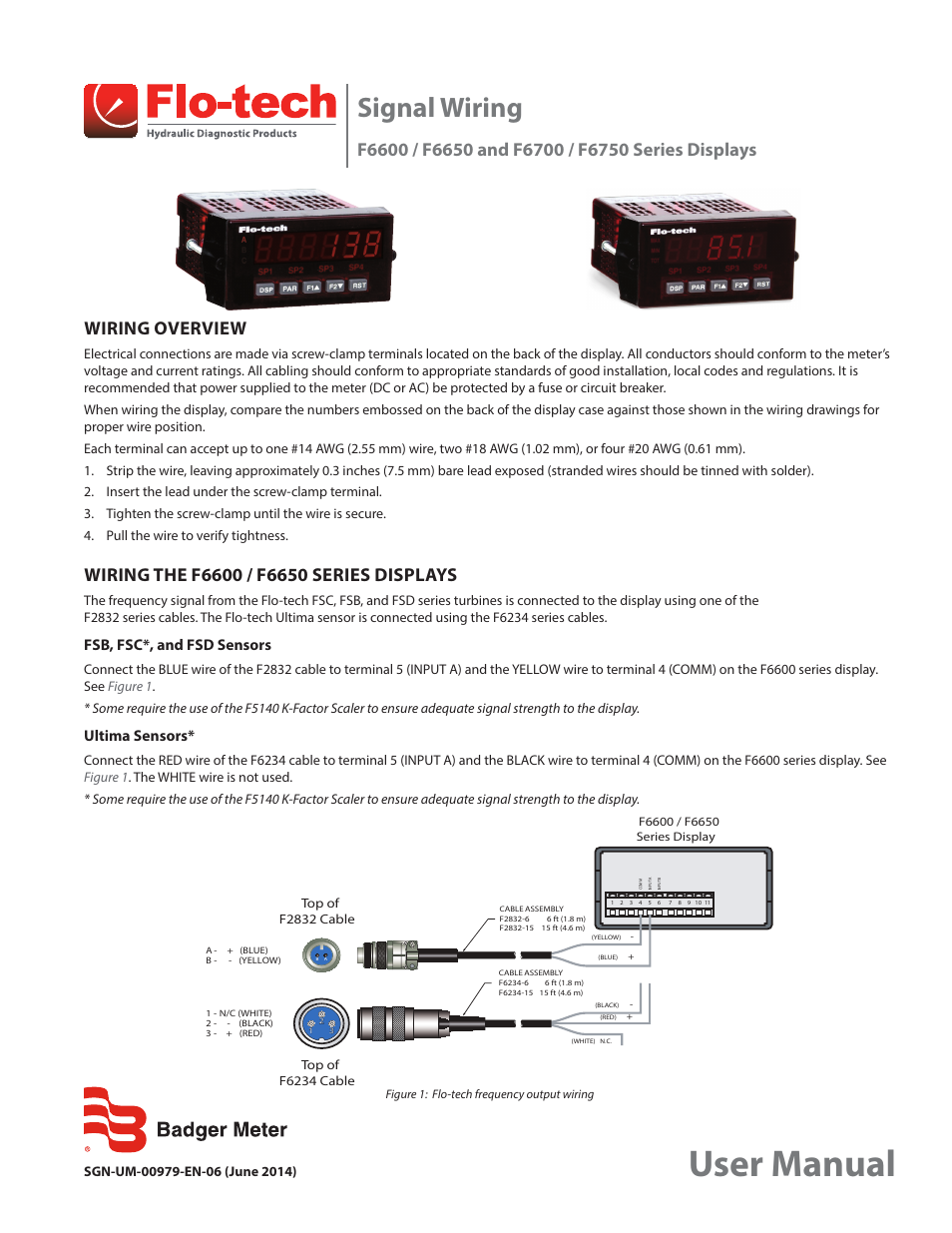 Badger Meter Digital Displays User Manual | 4 pages