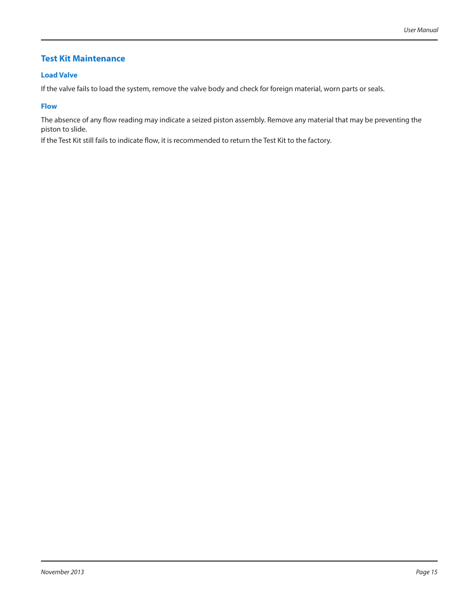 Test kit maintenance | Badger Meter High Temperature Fluid Meter User Manual | Page 15 / 24
