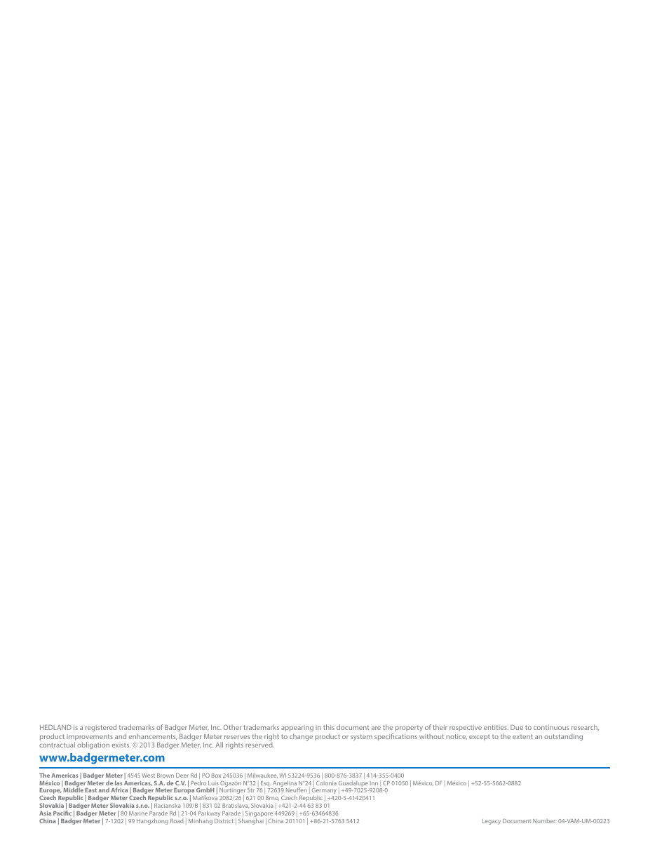 Badger Meter High Temperature Fluid Meter User Manual | Page 24 / 24
