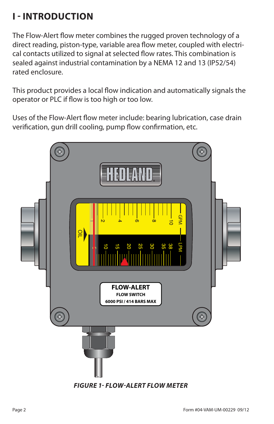I - introduction | Badger Meter Flow-Alert Reed Switch User Manual | Page 2 / 28