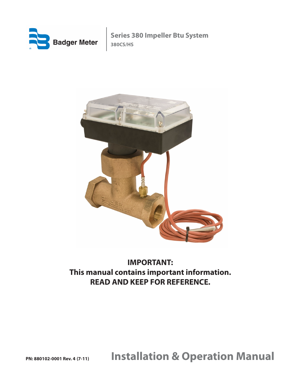 Badger Meter 380 Series Btu System User Manual | 14 pages
